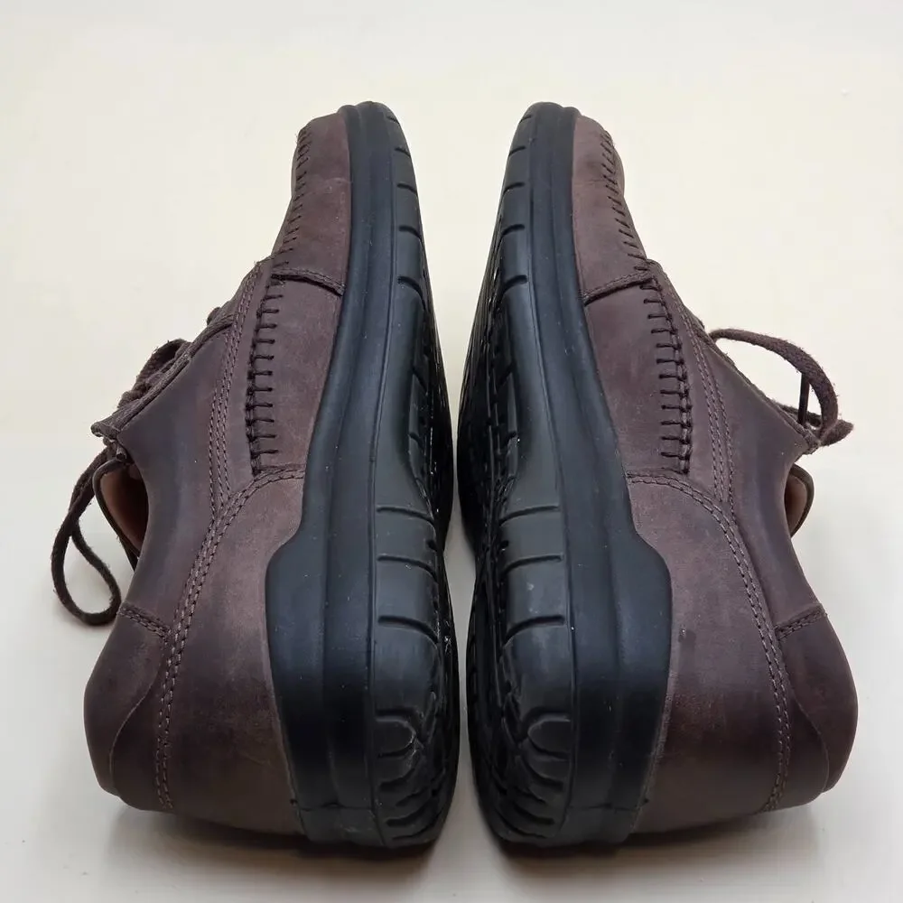 ECCO Fusion Men's Brown Leather Moc Toe Oxford Walking Shoes EU 41 US 7.5